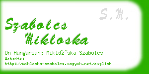 szabolcs mikloska business card